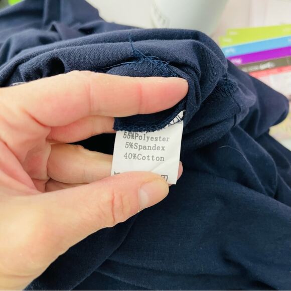 Sarin Mathews blue stretch tier button ruffle prairie midi dress medium - Picture 6 of 6